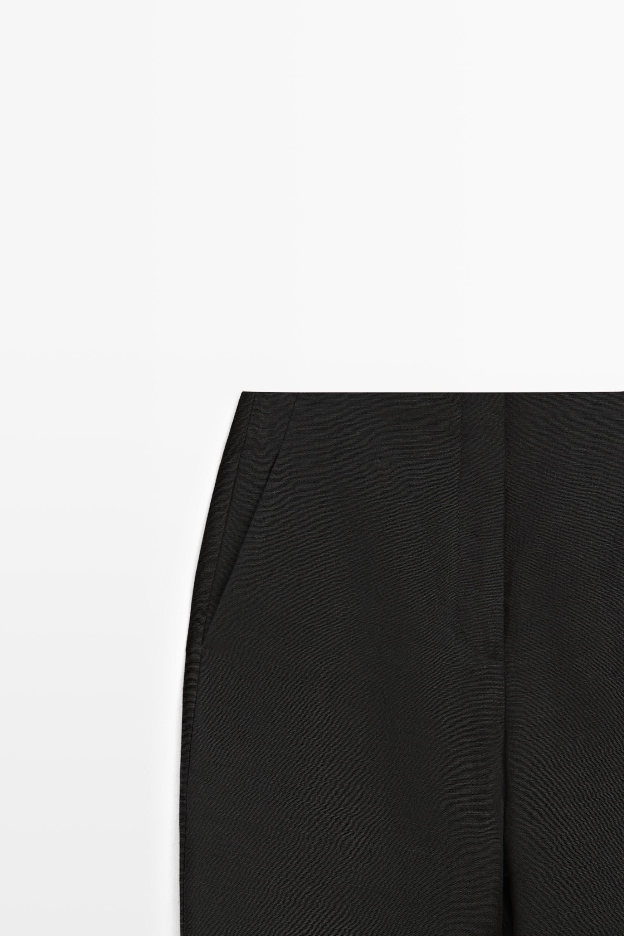 Flowing straight-leg linen trousers